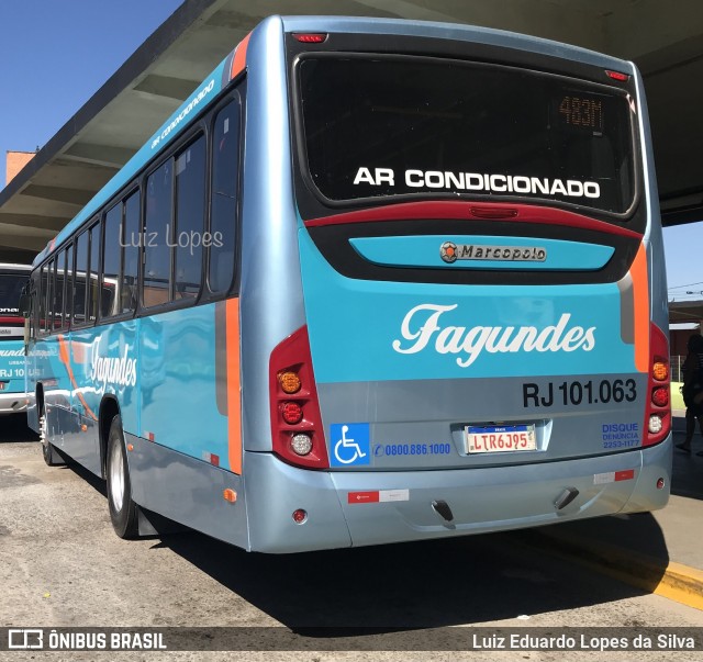 Auto Ônibus Fagundes RJ 101.063 na cidade de Niterói, Rio de Janeiro, Brasil, por Luiz Eduardo Lopes da Silva. Número da foto: #12311257.
