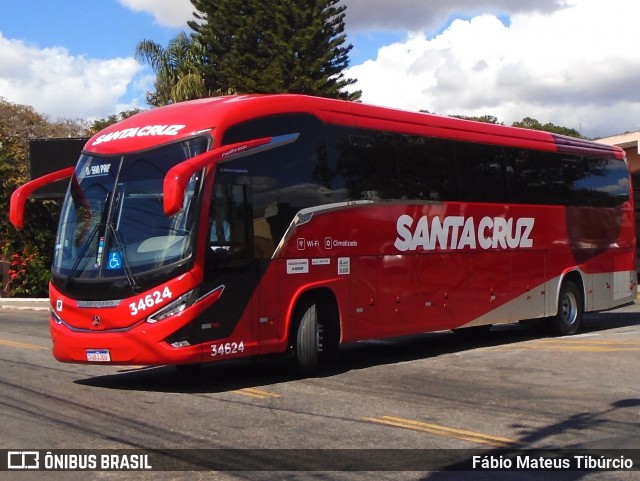 Viação Santa Cruz 34624 na cidade de Três Corações, Minas Gerais, Brasil, por Fábio Mateus Tibúrcio. Número da foto: #12311874.