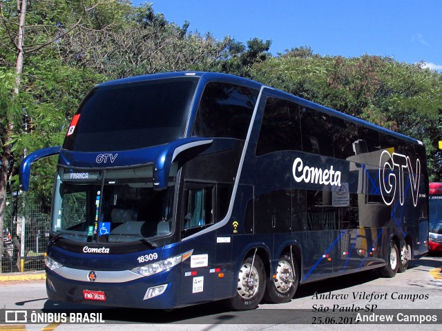 Viação Cometa 18309 na cidade de São Paulo, São Paulo, Brasil, por Andrew Campos. Número da foto: #12317685.