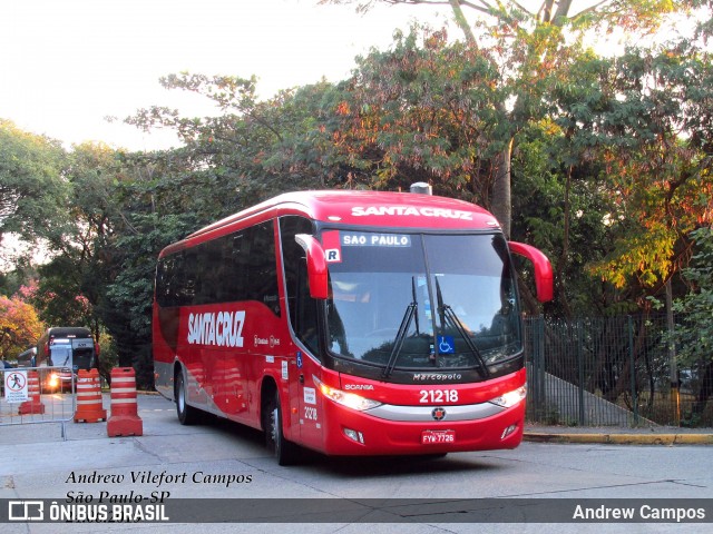 Viação Santa Cruz 21218 na cidade de São Paulo, São Paulo, Brasil, por Andrew Campos. Número da foto: #12317822.