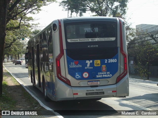 Sambaíba Transportes Urbanos 2 2860 na cidade de São Paulo, São Paulo, Brasil, por Mateus C.  Cardoso. Número da foto: #12316337.