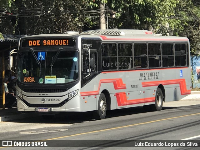 Viação Resendense RJ 192.007 na cidade de Volta Redonda, Rio de Janeiro, Brasil, por Luiz Eduardo Lopes da Silva. Número da foto: #12316134.