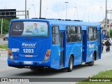 Biguaçu Transportes Coletivos Administração e Participação 1203 na cidade de Florianópolis, Santa Catarina, Brasil, por Renato de Aguiar. Número da foto: #:id.