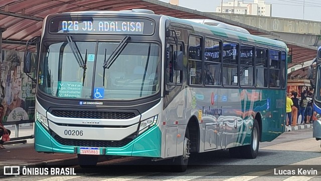 Auto Viação Urubupungá 00206 na cidade de Osasco, São Paulo, Brasil, por Lucas Kevin. Número da foto: #12397106.