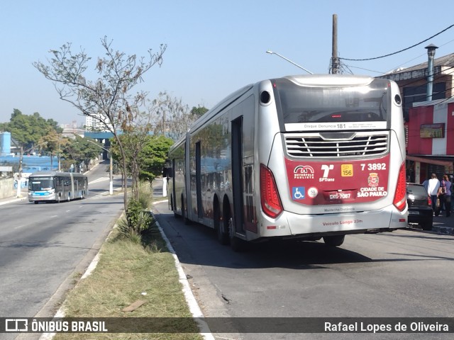Viação Metrópole Paulista - Zona Sul 7 3892 na cidade de São Paulo, São Paulo, Brasil, por Rafael Lopes de Oliveira. Número da foto: #12397790.
