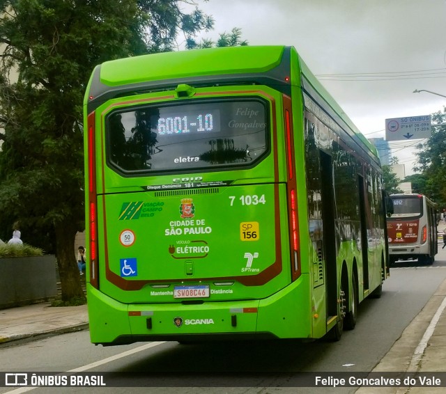 Viação Campo Belo 7 1034 na cidade de São Paulo, São Paulo, Brasil, por Felipe Goncalves do Vale. Número da foto: #12398060.