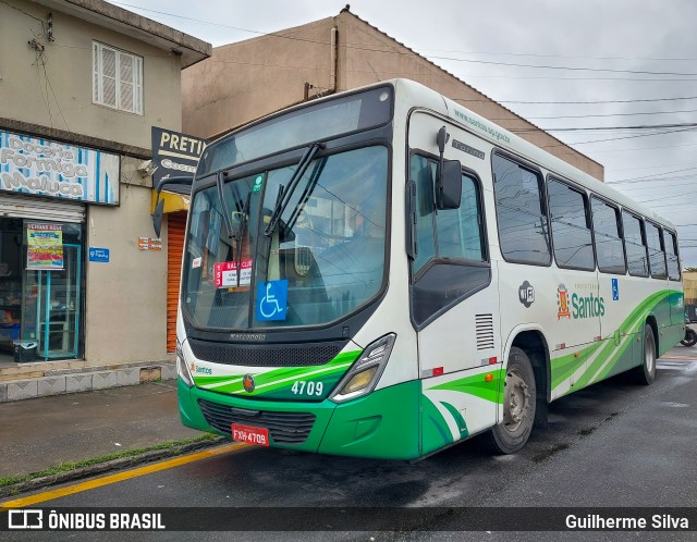 Viação Piracicabana Santos 4709 na cidade de Santos, São Paulo, Brasil, por Guilherme Silva. Número da foto: #12401607.