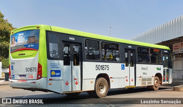 BsBus Mobilidade 501875 na cidade de Núcleo Bandeirante, Distrito Federal, Brasil, por Leozinho Sensação. Número da foto: #12401439.