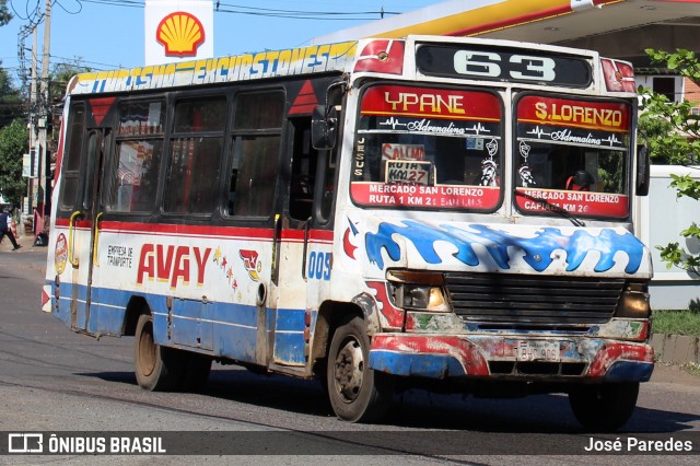 Empresa De Transporte Avay - Linea 63 005 na cidade de San Lorenzo, Central, Paraguai, por José Paredes. Número da foto: #12401436.
