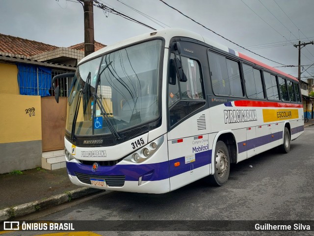 Viação Piracicabana 3145 na cidade de Santos, São Paulo, Brasil, por Guilherme Silva. Número da foto: #12401703.