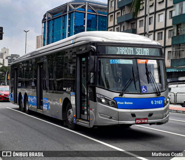 Viação Paratodos > São Jorge > Metropolitana São Paulo > Mobibrasil 6 3167 na cidade de São Paulo, São Paulo, Brasil, por Matheus Costa. Número da foto: #12403974.