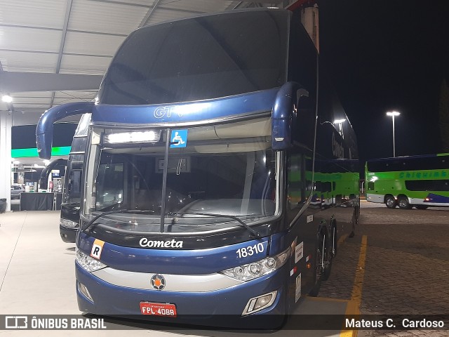 Viação Cometa 18310 na cidade de São Carlos, São Paulo, Brasil, por Mateus C.  Cardoso. Número da foto: #12402249.