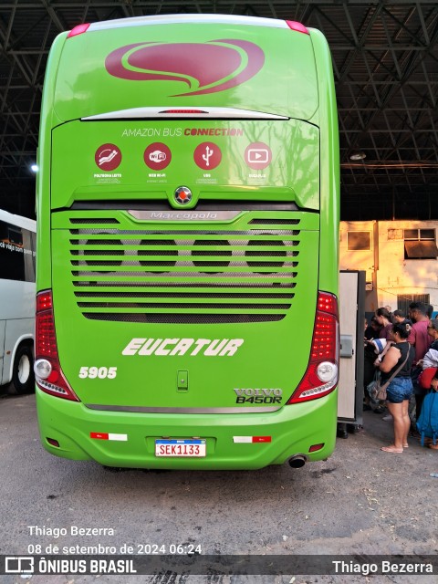 Eucatur - Empresa União Cascavel de Transportes e Turismo 5905 na cidade de Manaus, Amazonas, Brasil, por Thiago Bezerra. Número da foto: #12403917.