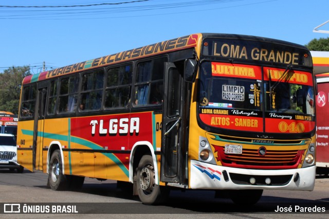 TLGSA - Transporte Loma Grande S.A. - Línea 132 > Transporte LomaGrandense S.A. 040 na cidade de San Lorenzo, Central, Paraguai, por José Paredes. Número da foto: #12404198.