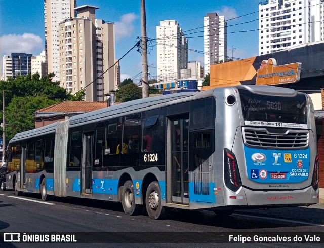 Viação Grajaú S.A. 6 1324 na cidade de São Paulo, São Paulo, Brasil, por Felipe Goncalves do Vale. Número da foto: #12404548.
