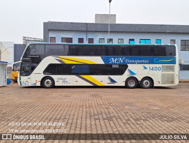 MN Transportes 1400 na cidade de Porto Alegre, Rio Grande do Sul, Brasil, por JULIO SILVA. Número da foto: #12404904.