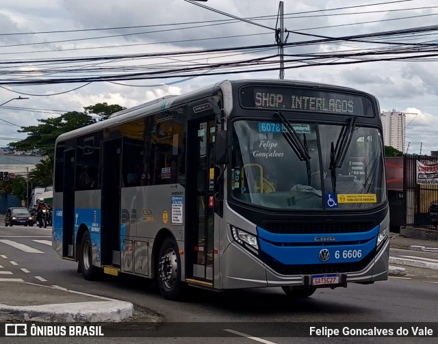 Transwolff Transportes e Turismo 6 6606 na cidade de São Paulo, São Paulo, Brasil, por Felipe Goncalves do Vale. Número da foto: #12404524.