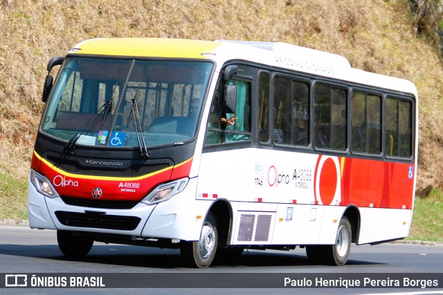 Auto Viação Alpha A48088 na cidade de Piraí, Rio de Janeiro, Brasil, por Paulo Henrique Pereira Borges. Número da foto: #12407293.