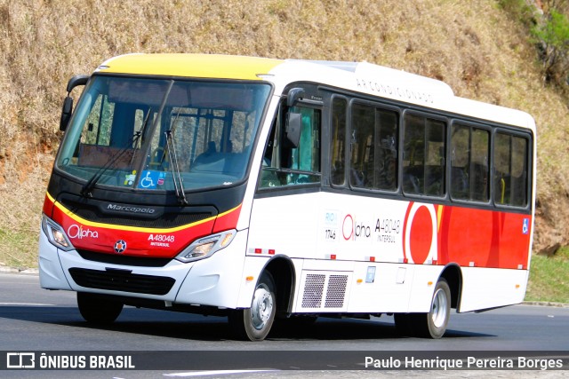 Auto Viação Alpha A48048 na cidade de Piraí, Rio de Janeiro, Brasil, por Paulo Henrique Pereira Borges. Número da foto: #12407290.