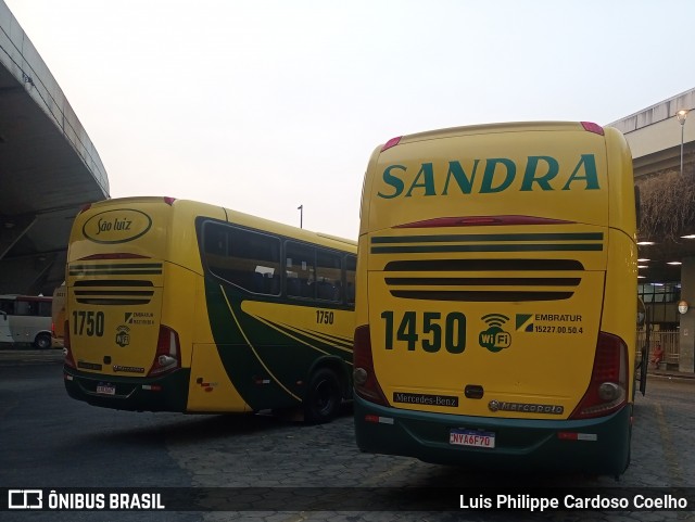 Viação Sandra 1450 na cidade de Belo Horizonte, Minas Gerais, Brasil, por Luis Philippe Cardoso Coelho. Número da foto: #12411543.