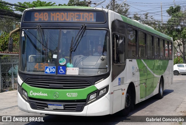 Caprichosa Auto Ônibus C27093 na cidade de Rio de Janeiro, Rio de Janeiro, Brasil, por Gabriel Conceição. Número da foto: #12414276.
