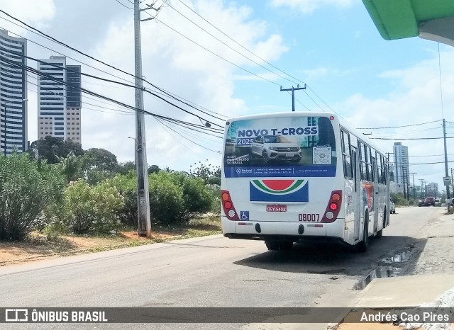 Transnacional Transportes Urbanos 08007 na cidade de Natal, Rio Grande do Norte, Brasil, por Andrés Cao Pires. Número da foto: #12416936.