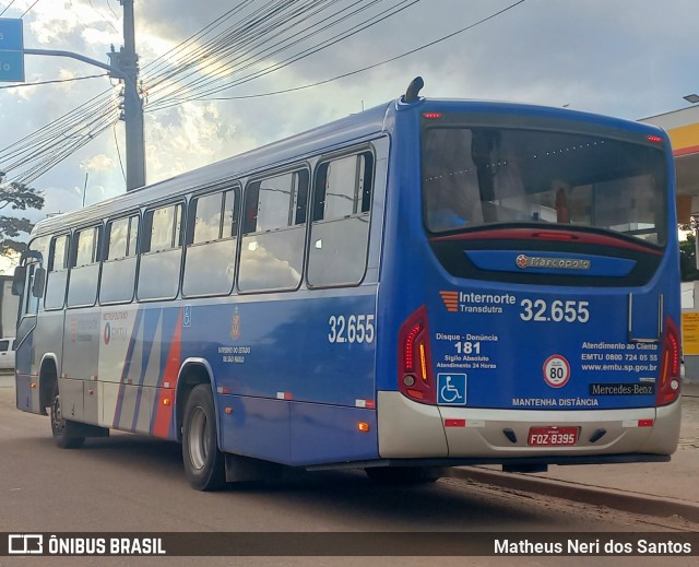 Viação Transdutra 32.655 na cidade de Guarulhos, São Paulo, Brasil, por Matheus Neri dos Santos. Número da foto: #12415367.