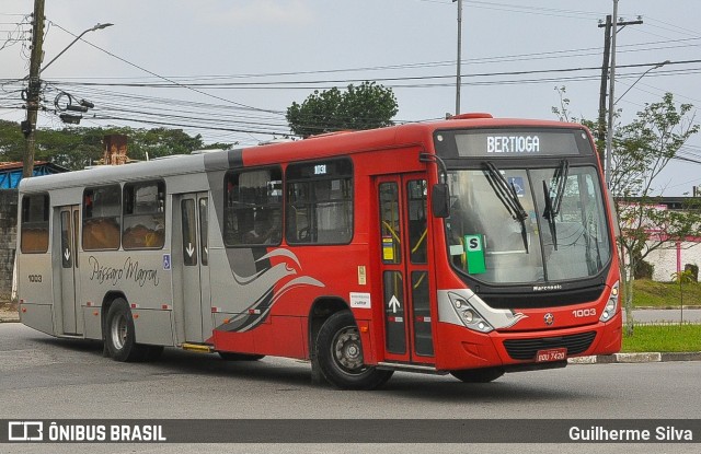 Empresa de Ônibus Pássaro Marron 1003 na cidade de Bertioga, São Paulo, Brasil, por Guilherme Silva. Número da foto: #12418013.