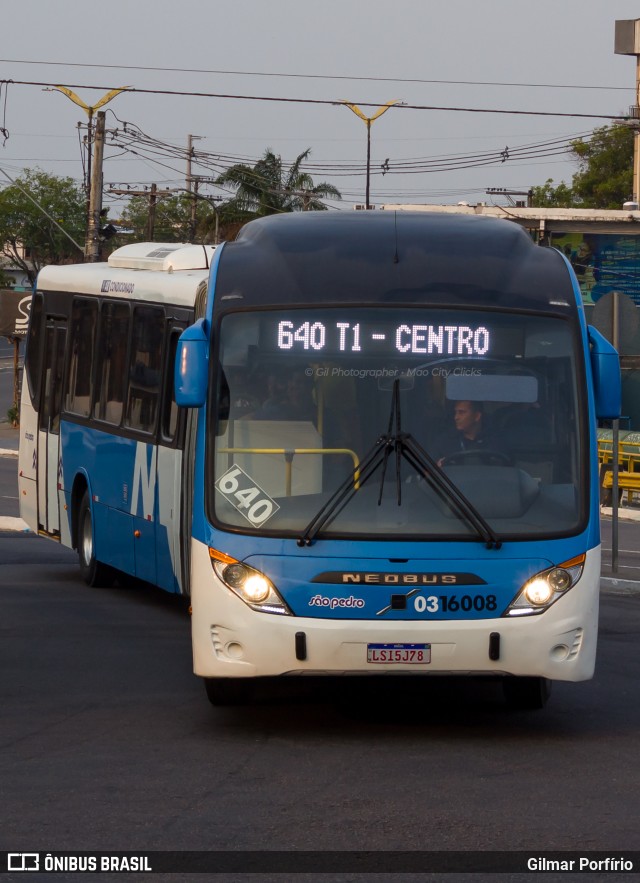 Viação São Pedro 0316008 na cidade de Manaus, Amazonas, Brasil, por Gilmar Porfírio. Número da foto: #12417899.
