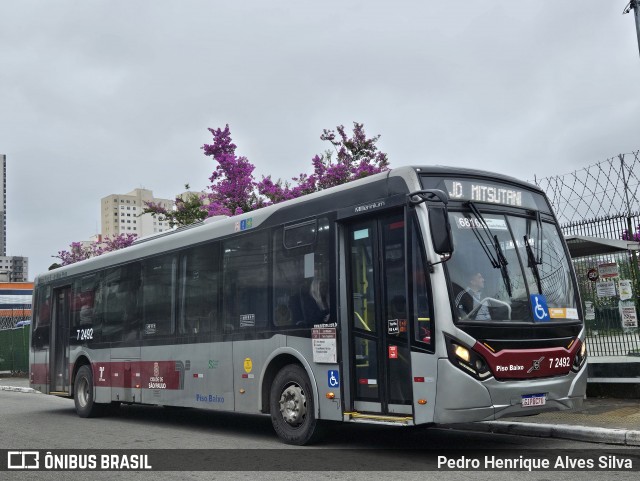 Viação Campo Belo 7 2492 na cidade de São Paulo, São Paulo, Brasil, por Pedro Henrique Alves Silva. Número da foto: #12419582.