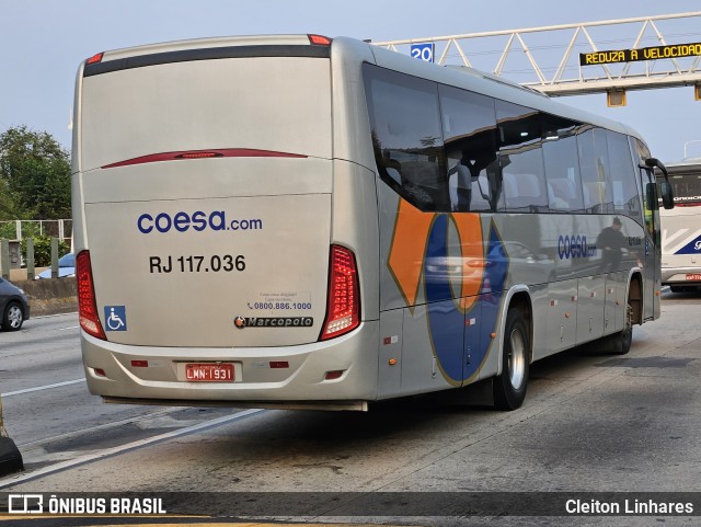 Coesa Transportes RJ 117.036 na cidade de Niterói, Rio de Janeiro, Brasil, por Cleiton Linhares. Número da foto: #12418284.