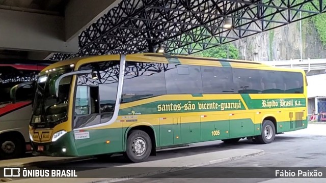 Viação Rápido Brasil 1005 na cidade de Santos, São Paulo, Brasil, por Fábio Paixão. Número da foto: #12422750.