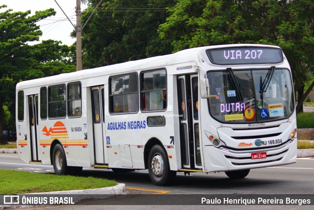 Viação Agulhas Negras RJ 169.034 na cidade de Volta Redonda, Rio de Janeiro, Brasil, por Paulo Henrique Pereira Borges. Número da foto: #12422115.