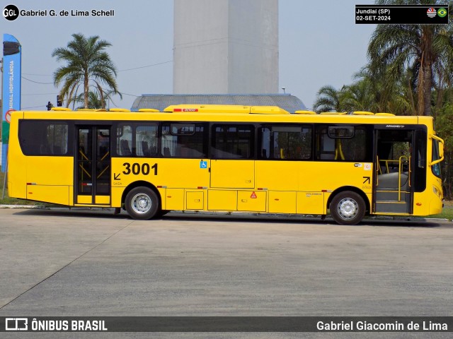 Auto Ônibus Três Irmãos 3001 na cidade de Jundiaí, São Paulo, Brasil, por Gabriel Giacomin de Lima. Número da foto: #12378171.