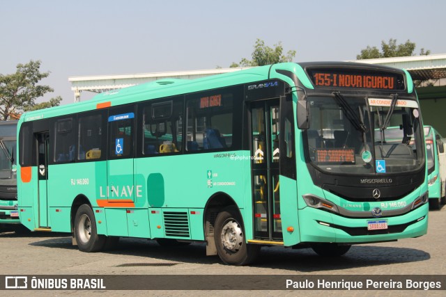 Linave Transportes RJ 146.060 na cidade de Nova Iguaçu, Rio de Janeiro, Brasil, por Paulo Henrique Pereira Borges. Número da foto: #12378208.
