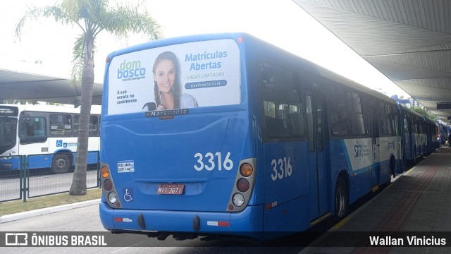 Emflotur - Empresa Florianópolis de Transportes Coletivos 3316 na cidade de Florianópolis, Santa Catarina, Brasil, por Wallan Vinicius. Número da foto: #12376757.