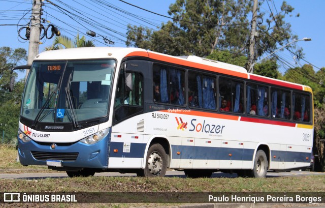 Solazer Transportes e Turismo 3051 na cidade de Resende, Rio de Janeiro, Brasil, por Paulo Henrique Pereira Borges. Número da foto: #12378192.