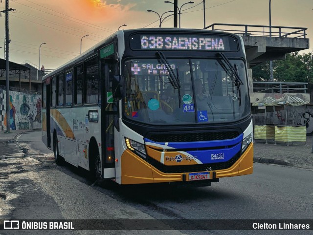 Auto Viação Três Amigos B44551 na cidade de Rio de Janeiro, Rio de Janeiro, Brasil, por Cleiton Linhares. Número da foto: #12424953.
