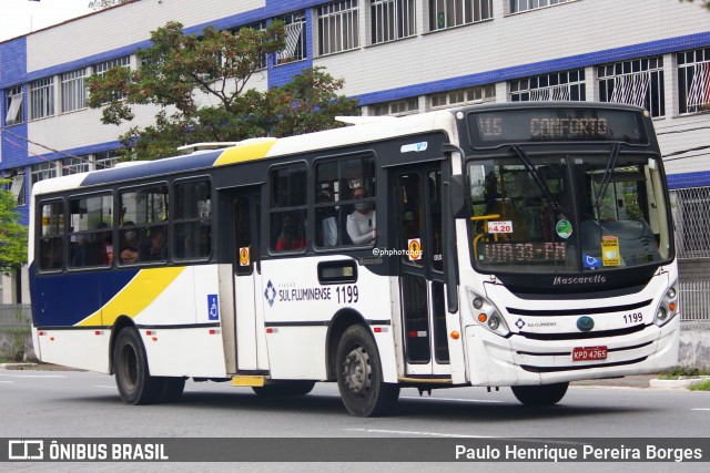 Viação Sul Fluminense 1199 na cidade de Volta Redonda, Rio de Janeiro, Brasil, por Paulo Henrique Pereira Borges. Número da foto: #12424421.