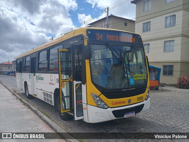 Coletivo Transportes 3505 na cidade de Caruaru, Pernambuco, Brasil, por Vinicius Palone. Número da foto: #12427846.