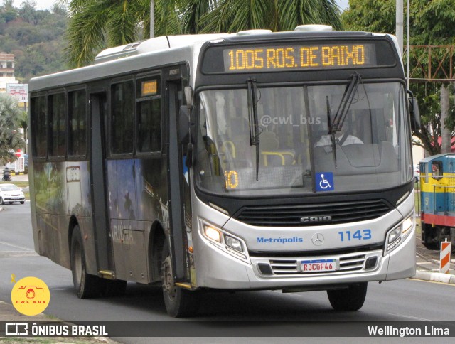 Expresso Metrópolis Transportes e Viagens 1143 na cidade de Jaguariúna, São Paulo, Brasil, por Wellington Lima. Número da foto: #12426060.