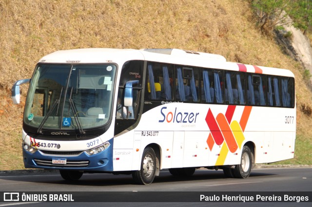 Solazer Transportes e Turismo 3077 na cidade de Piraí, Rio de Janeiro, Brasil, por Paulo Henrique Pereira Borges. Número da foto: #12430524.