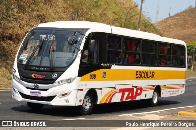 TAP Turismo e Fretamento 038 na cidade de Piraí, Rio de Janeiro, Brasil, por Paulo Henrique Pereira Borges. Número da foto: #12430613.