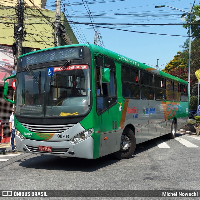 BBTT - Benfica Barueri Transporte e Turismo 00703 na cidade de Jandira, São Paulo, Brasil, por Michel Nowacki. Número da foto: #12430567.