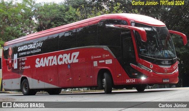 Viação Santa Cruz 36724 na cidade de São Paulo, São Paulo, Brasil, por Carlos Júnior. Número da foto: #12432670.