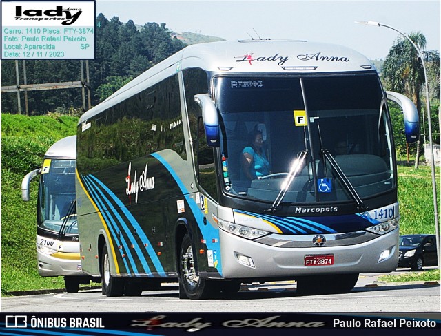 Lady Anna Transportes 1410 na cidade de Aparecida, São Paulo, Brasil, por Paulo Rafael Peixoto. Número da foto: #12431228.