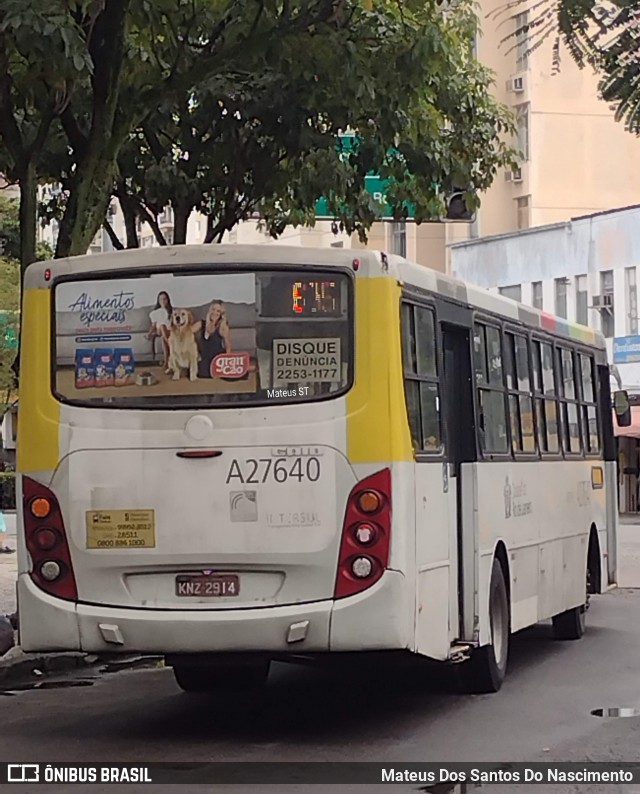 Transportes Vila Isabel A27640 na cidade de Rio de Janeiro, Rio de Janeiro, Brasil, por Mateus Dos Santos Do Nascimento. Número da foto: #12431176.