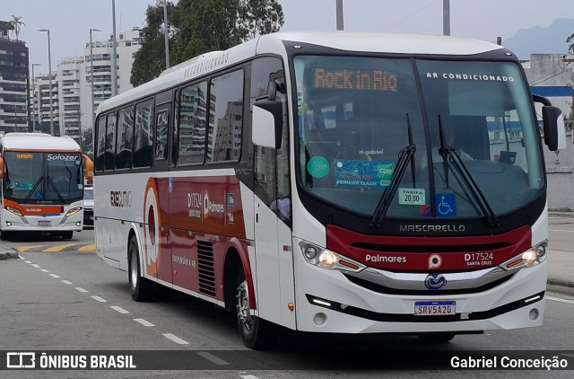 Auto Viação Palmares D17524 na cidade de Rio de Janeiro, Rio de Janeiro, Brasil, por Gabriel Conceição. Número da foto: #12432857.