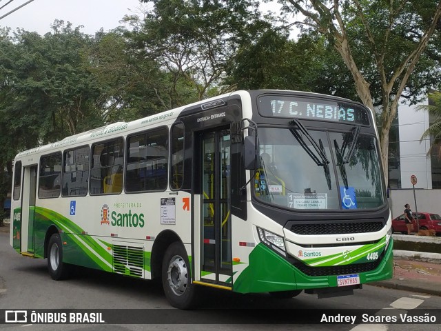 Viação Piracicabana Santos 4405 na cidade de Santos, São Paulo, Brasil, por Andrey  Soares Vassão. Número da foto: #12434043.