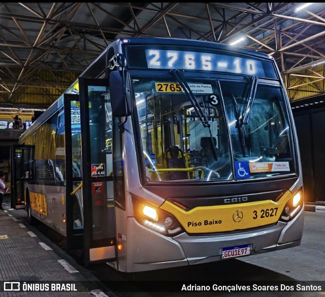 Viação Metrópole Paulista - Zona Leste 3 2627 na cidade de São Paulo, São Paulo, Brasil, por Adriano Gonçalves Soares Dos Santos. Número da foto: #12433495.